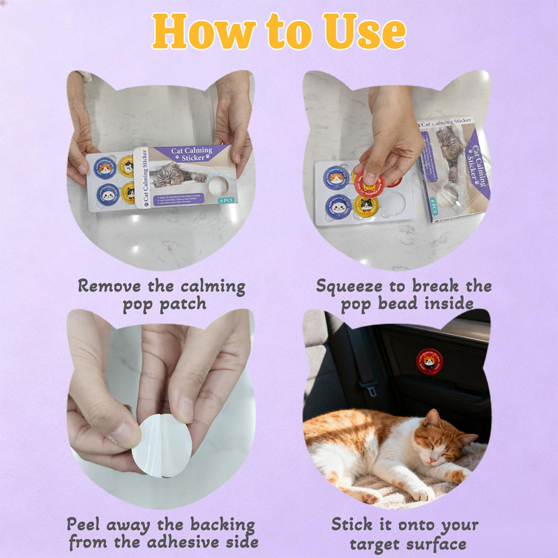 xcivi Pop Patch for Cat Calming Diffuser, Cat Anxiety Relief Stress Reduction, Cat Calming Pheromones Help Anxiety, Enhanced Calming, Cat Calming Patches for Travel, Car & Home Use