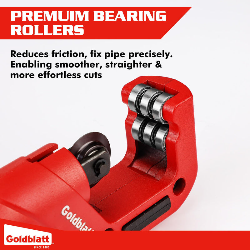 Goldblatt Copper Pipe Cutter, 1/4"-2" Conduit Cutter, CSST Tubing Cutter for Copper, Stainless Steel, Brass, Thin-Wall Aluminum, Smooth Cutting Pipe Cutter Tool for Plumbing, HVAC Work 1/4"-2"