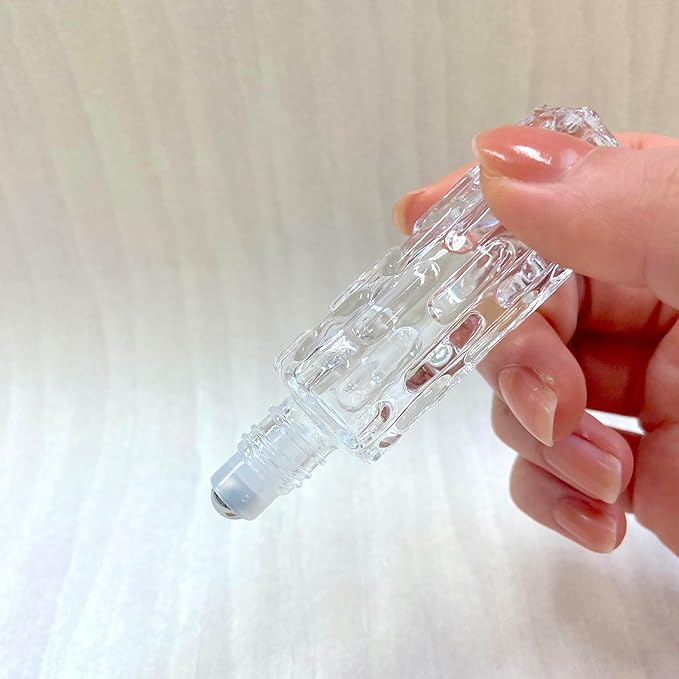 Bamboo Drop Roll On Bottle, 0.3 fl oz (9 ml), Bamboo Cap, Clear, Glass, Stainless Steel Ball, Transparent, Simple Design, Perfume Refill Container, Eco-friendly, Sustainable, Stylish, Natural, Portable, Aroma, Essential Oil - NewNest Australia