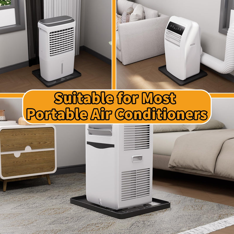 LBG Products Portable Air Conditioner Drip Tray Condensate Drip Pans for 5000-14000 BTU Portable AC Units,Portable AC Drip Pan Catch & Prevent Spills or Leaks from Air Conditioners (Black)