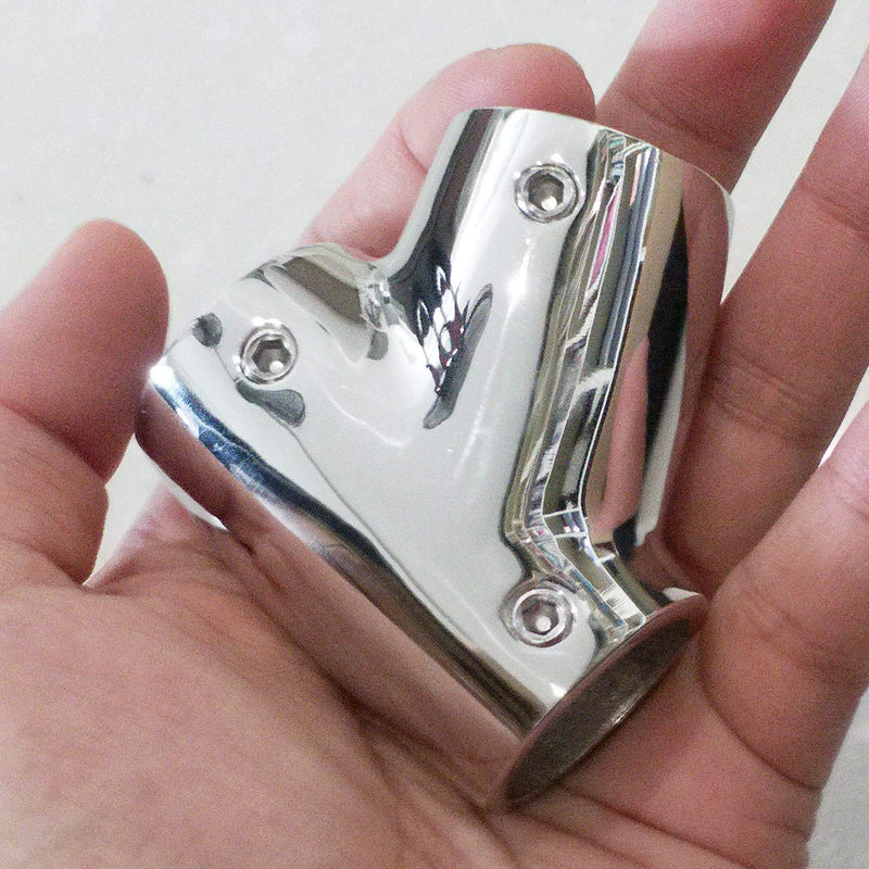 316SS Right Side and Left Side Marine Grade Handrail Fitting 60° Deck Hand Tee for 7/8 inch Tube/Pipe of Boat Marine Solid pair for 7/8inch tube