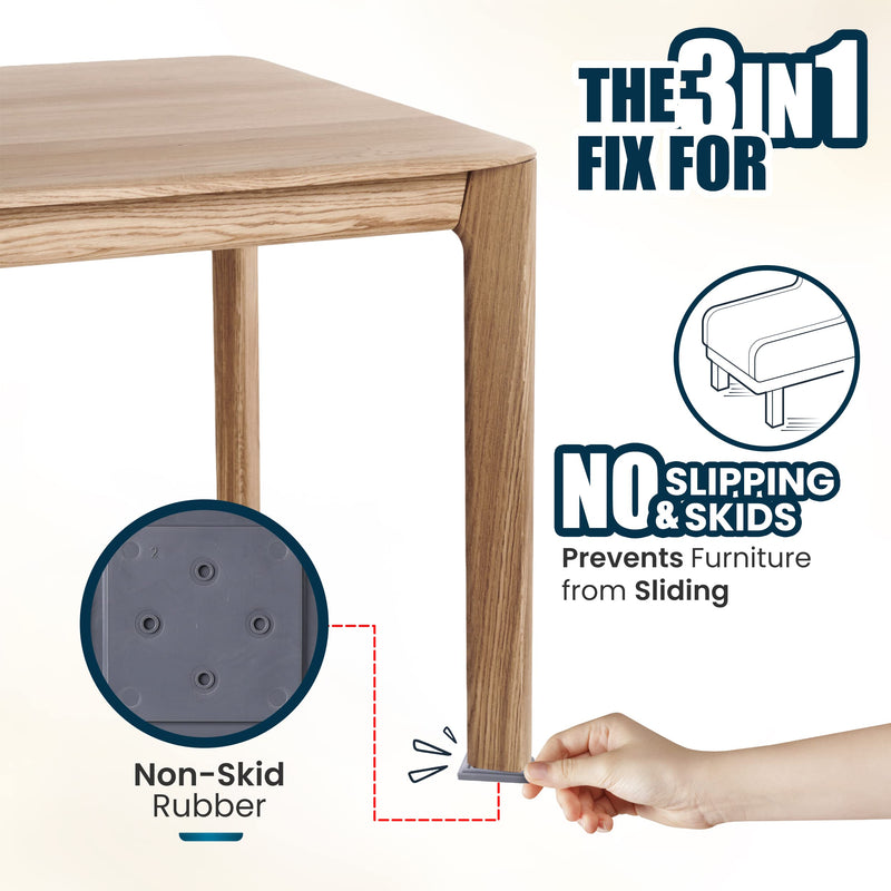 Stable The Table-12 Pack-Walnut Round, Furniture Leveler & Riser, Anti-Slip Sofa Gripper for Hardwood Floors, Floor Protector, Stacking Furniture Pad, Bed, Desk, Couch & Table Stabilizer, Made in USA Walnut Round 12
