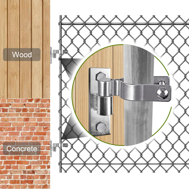 Gate Hinges, Sturdy Metals Wall Mount Gate Hinges Heavy Duty, Gate Hinge for Farm Gate or Fence Gate, Fit 5/8'' Pin Chain Link Fence Gate Hinge-2Pcs, KZ-YZJL38125-2