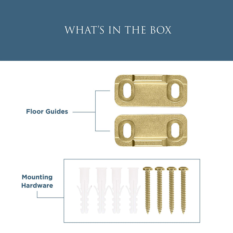 National Hardware N700-113 Interior Sliding Barn Door Hardware Double Floor Guide, 1 3/4 in, Brushed Gold 1 Count (Pack of 1) - NewNest Australia