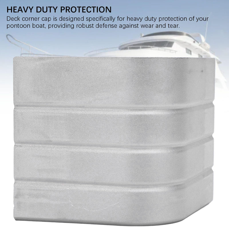 Pontoon Corner Cap 2 Pack Deck Corner Cap Heavy Duty Aluminum Height 3-1/8in to 3-3/16in Top 3-1/8in to 3-3/16in for 90 Deg Rounded Corner