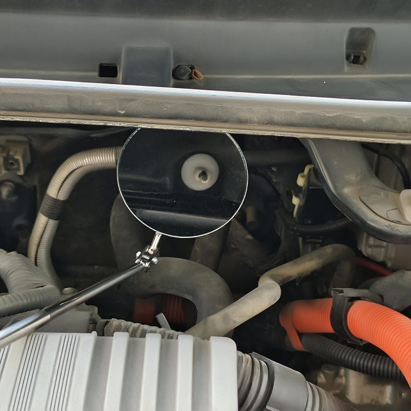 Telescopic Inspection Mirror 360 Rotating telescoping Mirror Mechanics car Mirror on a Stick Diabetic Mirror for feet Long Mirror with Lights and Extendable Mechanic Tool for Automotive