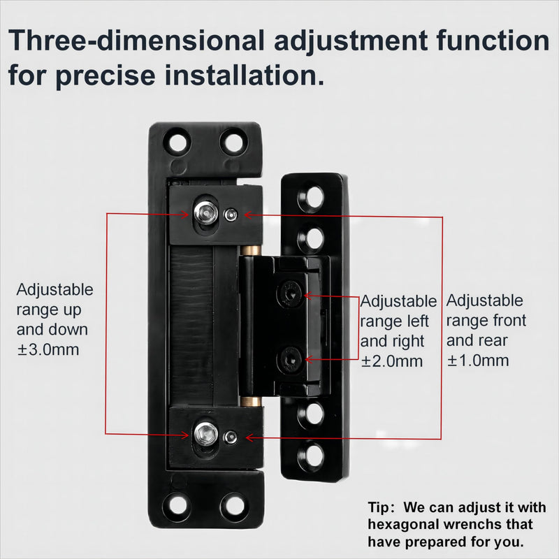 Hidden Door Hinge，Ultra-Thin Hidden Hinges,Adjustable Butt Hinge,Silent Door Hinge,Heavy Duty Concealed Hinges for Secret Door，zinc Alloy,110 Open Degree，YCHE-02 YCHE-02