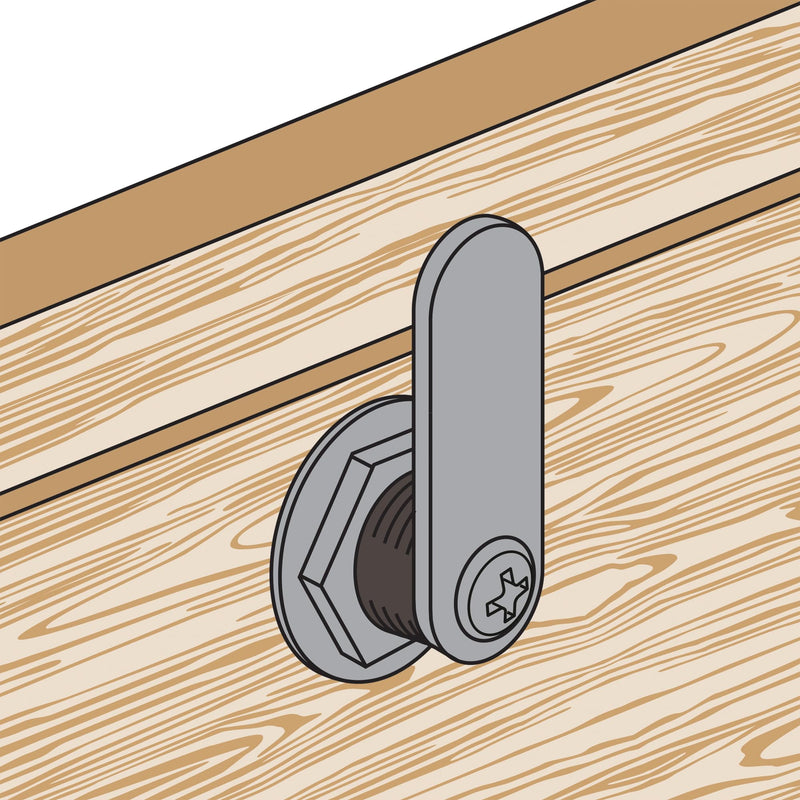 Prime-Line U 9945 Drawer and Cabinet Lock – Secure Important Files and Drawers, 1 1/8 In., Diecast Stainless Steel, Fits on 13/16 In. Max Panel Thickness (Single Pack) Keyed Different