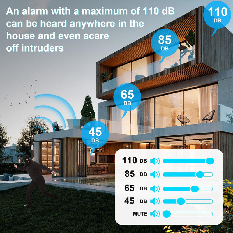 SanJie Door Chime, Door Open Contact Sensor Alarm for Business/Store/Home/Office When Entering, with 500 FT Range,26 Chimes 5 Adjustable Volume 2 Receivers +2 Sensors 2 Sensors + 2 Receivers