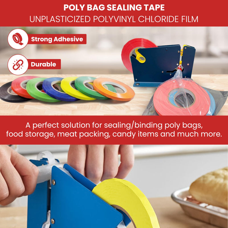 GGR Supplies T.R.U. UPVC-24BS Red Poly Bag Sealing Tape: 3/8 in. x 180 yds. (Pack of 1) 3/8 in. (Pack of 1)