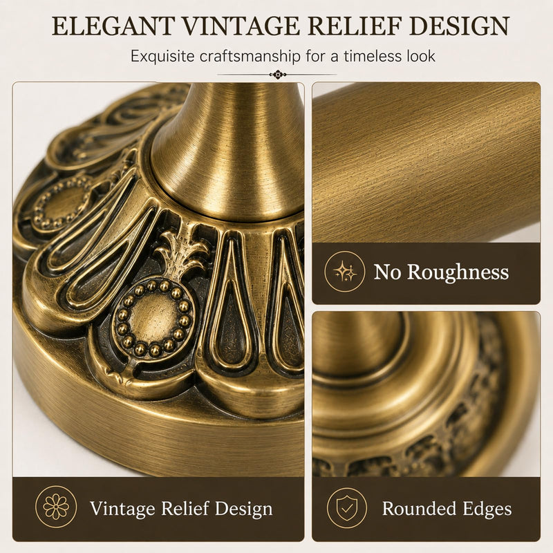 Antique Brass Toilet Paper Holder & Hand Towel Ring Set | Wall Mounted Oval Towel Ring with 180° Swivel & Concealed Screws, 2 Piece Rustproof Vintage Gold Brushed Bathroom Hardware