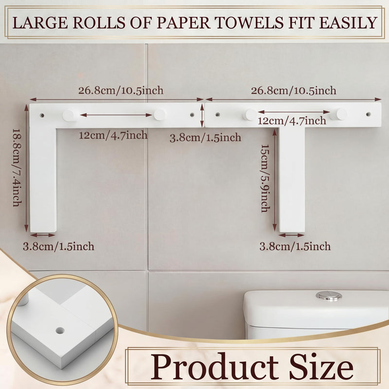21 Inches Poop Wood Toilet Paper Holder Funny Poop Toilet Roll Stand Storage Shelf Cute Bathroom Space Saving Wall Mount Artistic Decor Functional Suitable for Various Sizes of Paper(White) White