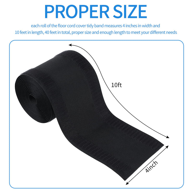 WILLBOND Carpet Cord Cover Cable Grip Floor Cover Cable Protector Management Only for Commercial Office Carpet(Black,39.37 ft) 39.37 ft Black