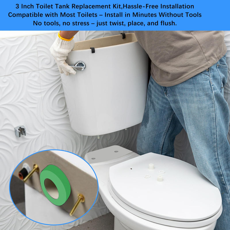 3 Inch Tank to Bowl Gasket & Bolts Kit, Replacement Parts for American Standard Champion 4 Toilets, Complete Seal Repair Set