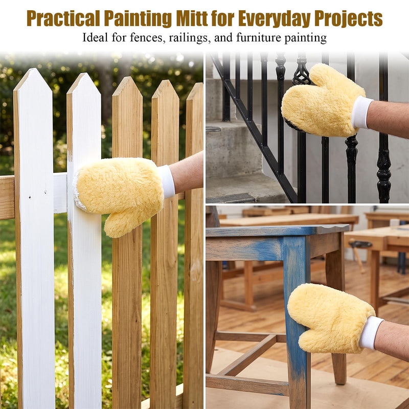 10PCS Paint Mitt Gloves for Painting Railing Fence, Reusable Painters Mitts