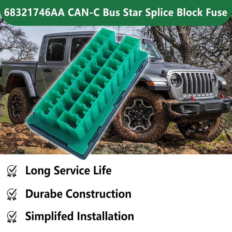 68321746AA CAN-C Bus Star Splice Block Fuse Connector for Jeep Gladiator Wrangler JL JT, Chrysler Pacifica Voyager, Dodge Ram 1500 2500 3500 – Replaces Mopar 2-2272352-5