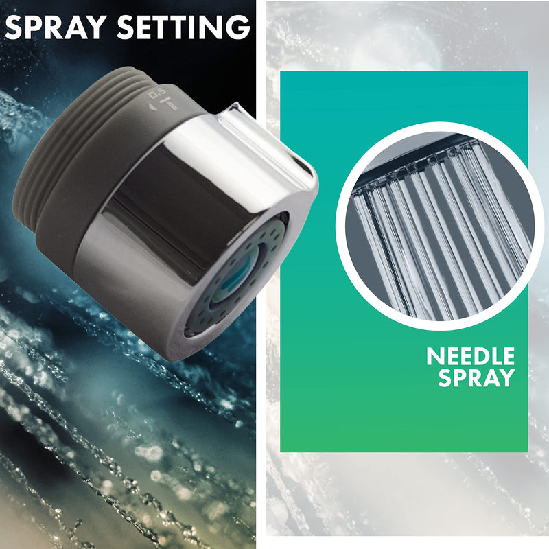 Niagara Conservation N3610CH Tri-Max 1-Spray 0.5-1.5 GPM 1.4-in. Pressure-Compensating Needle-Spray Faucet Aerator Chrome | Bathroom Sink and Kitchen Sink Aerator for Home Improvement Standard