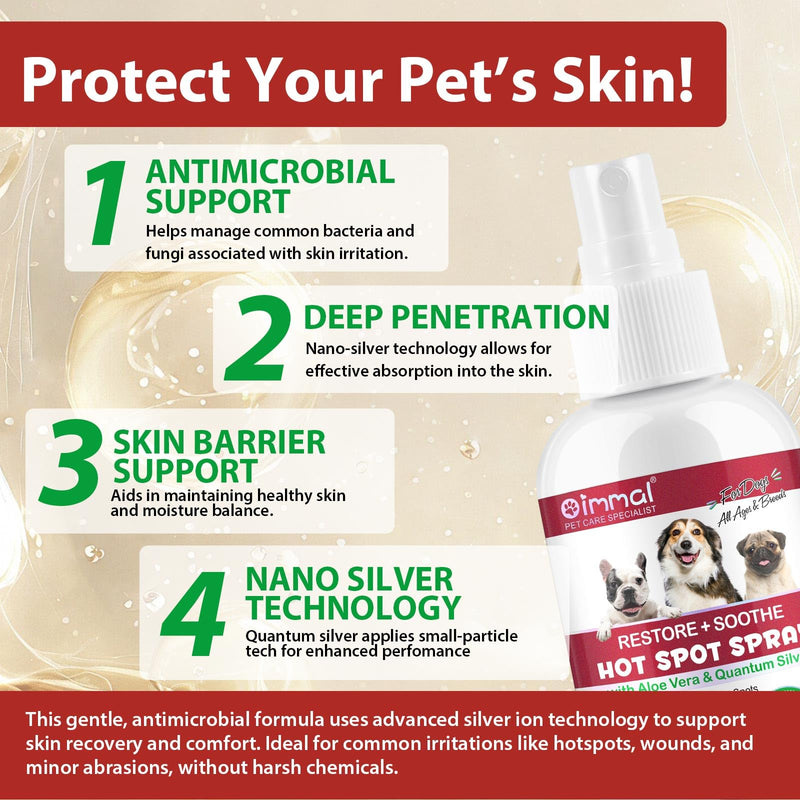 Hot Spot Spray Treatment for Dogs, 2025 Upgraded Hot Spot & Itch Relief Skin Spray for Dog, Irritated Dry Itchy Skin, Allergies, and Dermatitis, Scratching and Licking, Reduces Topical Inflammation hot spot spray treatment for dogs