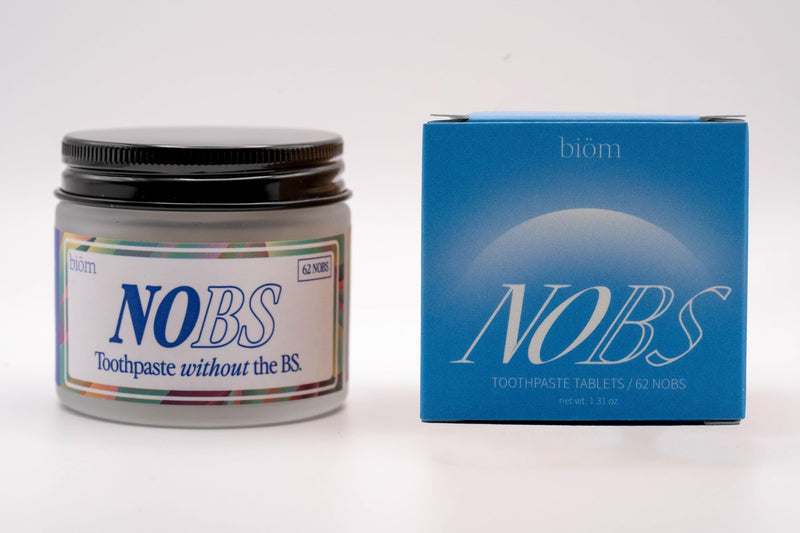 NOBS (No Bad Stuff) Toothpaste Tablets - Nano Hydroxyapatite, Fluoride & Plastic Free, Eco & Travel Friendly - Remineralize with NHA (1 Month) 62 Count (Pack of 1)