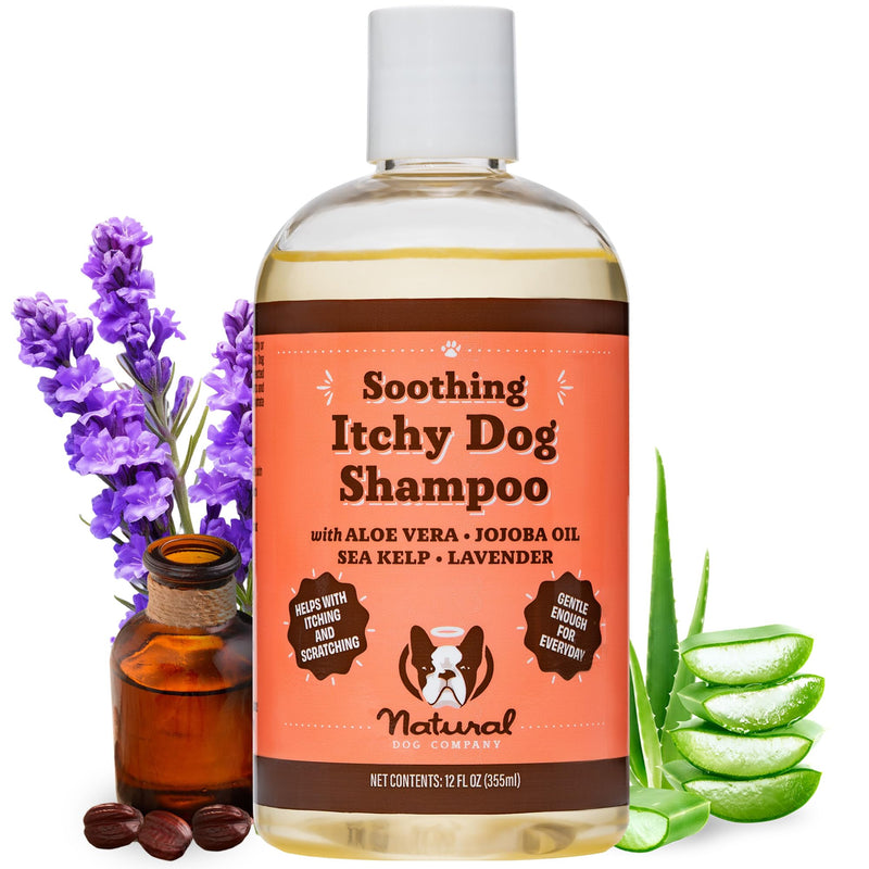 Natural Dog Company Soothing Itchy Dog Shampoo and Dog Spray Deodorizer Perfume, Includes (1) Soothing Itchy Dog Shampoo 12 Oz, (1) Itchy Dog Dog deodorizing Spray 8 Oz - PawsPlanet Australia