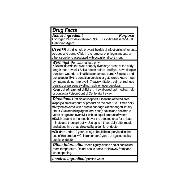 McKesson Hydrogen Peroxide 3%, 4 oz [Pack of 1] Topical Solution USP, First Aid Antiseptic, Oral Debriding Agent