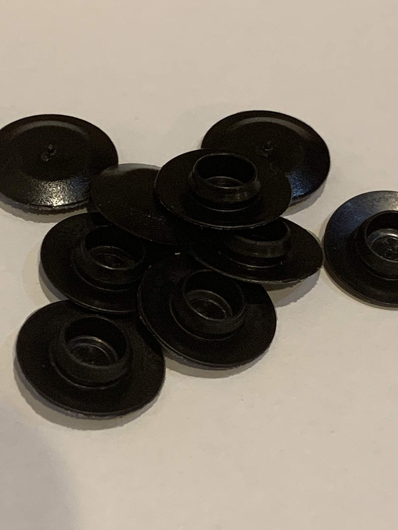 3/8" (0.375 inch) Flush Mount Black Plastic Body and Sheet Metal Hole Plug - Qty 25