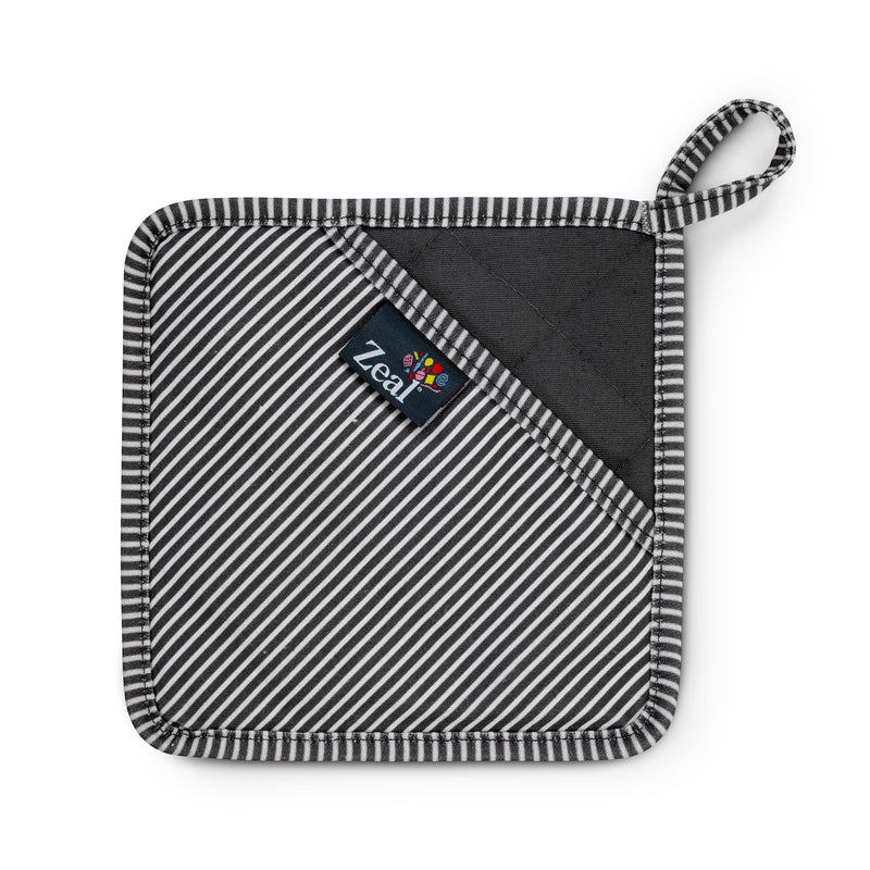 Zeal Silicone Square Trivet Mat & Hot Pot Holder Gingham Red (20cm/8”) - Dark Grey, V119T Square Mat