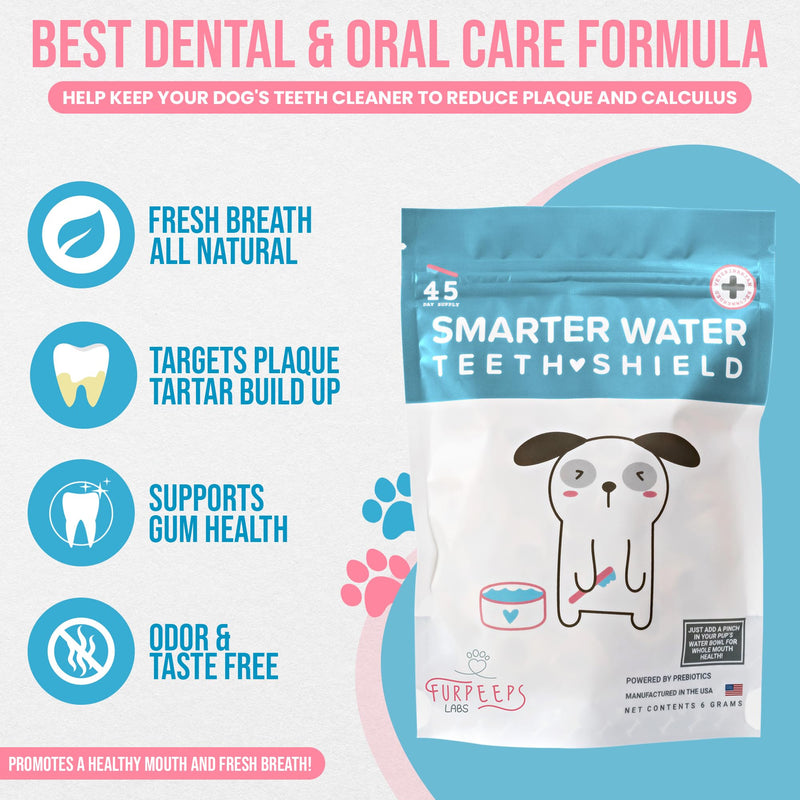 Dogs Breath Freshener, Cat & Dog Dental Powder, Water Additive for Dogs, Plaque & Tartar Remover, Best Way to Eliminate Dogs & Cats Bad Breath, Vet Recommended 45 Servings. - PawsPlanet Australia