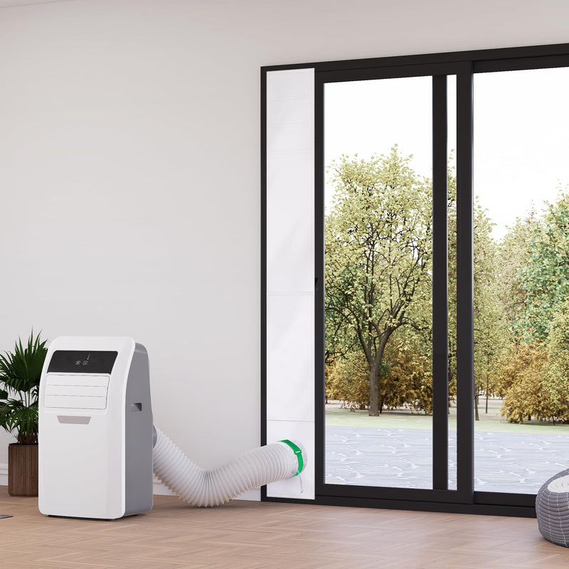 Air Jade Portable Air Conditioner Sliding Door Vent Kit, Insulated Sliding Door AC Vent Kit with Mesh Vent, Adjustable Door Seal Kit from 76" to 92", Fits 4", 5" and 5.9" Duct & Hose, with Leaf Guard Fit up to 92 inches