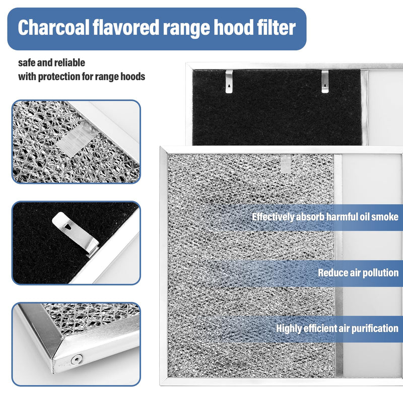 BP57 Range Hood Filter with Light Lens for Broan-NuTone Kitchen Exhaust Grease Filter,Stove Hood Vent Air Filter,11-1/2 X 11-3/4 X 3/8 Reinforced Aluminum Frame fit 43000 R610045, Series 1-Pack