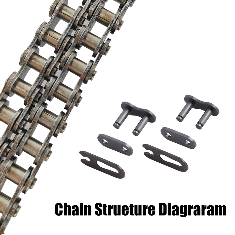 AZSSMUK #35 Roller Chain - 5 Feet Carbon Steel Material with 2 Connecting Links Industrial Chain - 160 Links 35-5FT
