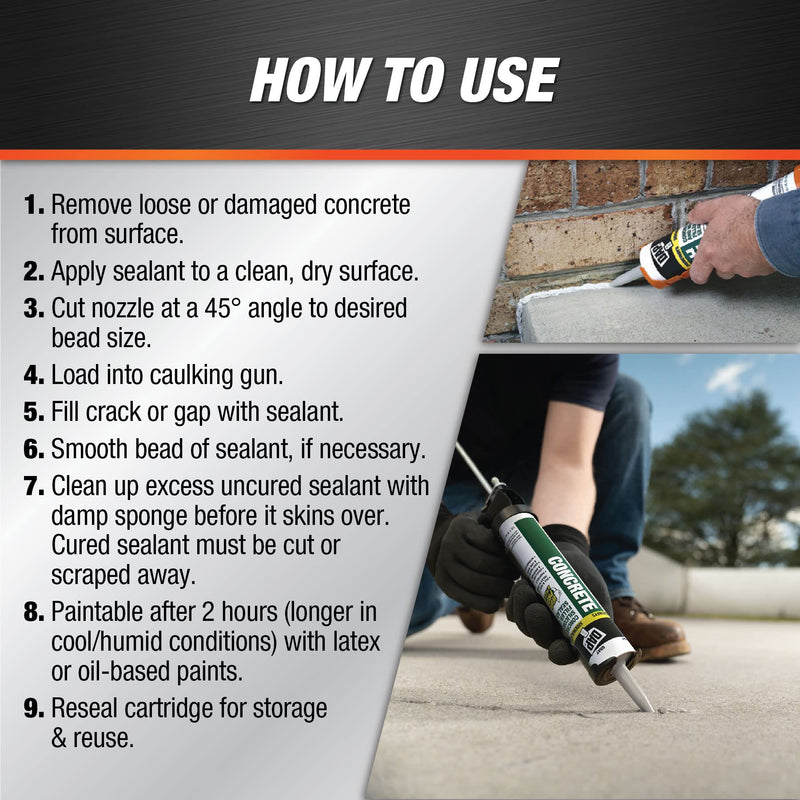 DAPConcrete Watertight Filler and Sealent 10.1 ounce Gray 1 Count (Pack of 1) Caulks