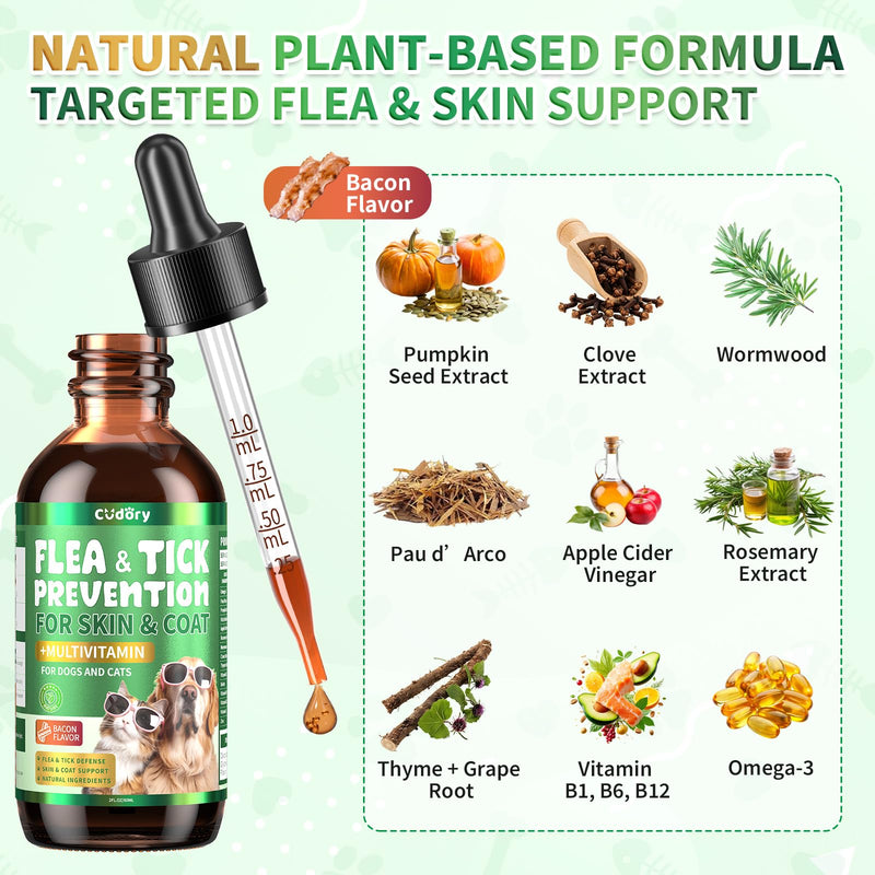 Flea and Tick Prevention for Dogs & Oral Flea & Tick Prevention for Dogs and Cats, with Multivitamin for Pets - Supports Healthy Skin & Coat