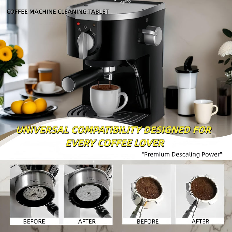 Coffee Machine Cleaning Descaling Tablets, 30 Count Fast Dissolving, Odor Free, Residue Free Formula for Hard Water, Limescale Coffee Oils Universal for Pod, Espresso Drip Brewers