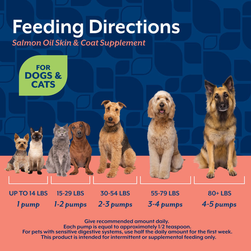 NaturVet – Salmon Oil Skin & Coat Plus Omegas – Supports Healthy Skin & Glossy Coat – Source of Omega-3 & 6 Fatty Acids – for Dogs & Cats (8.75 oz Oil) 8.75 fl oz