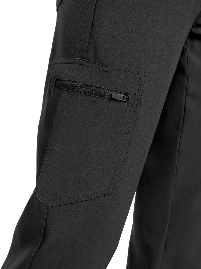COZYFIT Womens Scrub Pants - Soft Stretch Yoga Style with 5 Pockets, Slim Fit Jogger Scrubs Pants for Women Medium Black