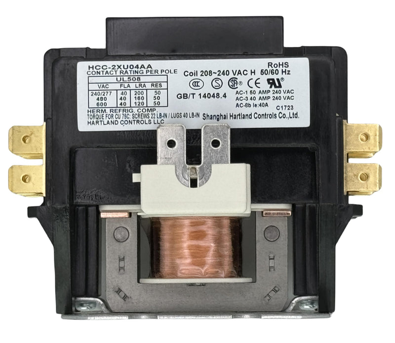 HCC-2XU04AA 208V-240V 40A DPST Contactor,50-60Hz Bipolar AC contactor