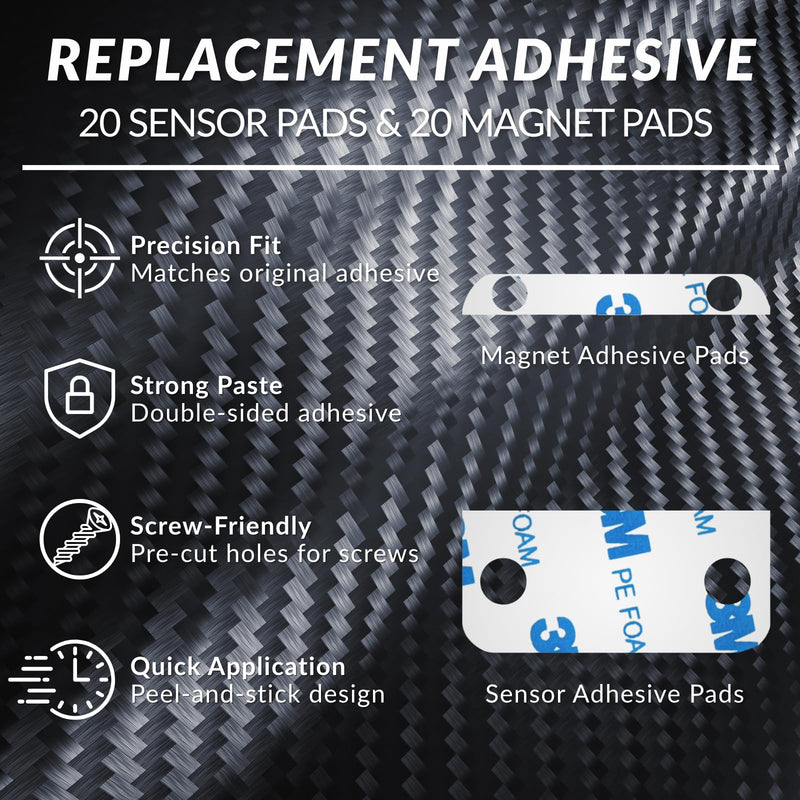 40PCS Adhesive Replacement Tape for Ring Alarm Contact Sensors & Magnets – Pre-Cut Double-Sided Tape | No Cutting Needed, Strong Hold, Residue-Free Removal | Compatible with Ring Alarm Security System