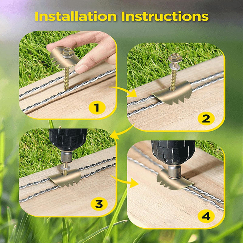 Garosa Fence Nails Wire Fixer Kit Robust Cat Claws Wire Fastening Staple Fasteners Woven Wire Fencing Staples Kit for Wire Mesh Woven Fencing