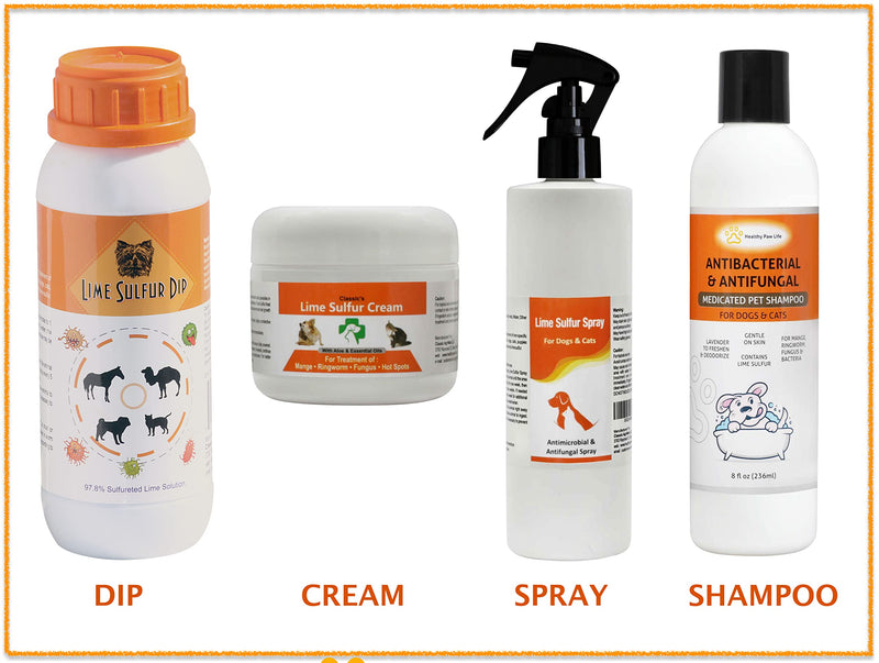 Classic's Lime Sulfur Spray Pet Care for Dry and Itchy Skin - Spotcare and Safe Solution for Dog, Cat, Puppy, Kitten, Horse (8 oz)