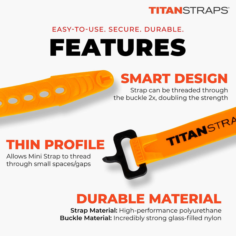 Titan Utility Straps – Mini Straps Set to Organize Computer Cables, Arts & Crafts, and Fishing Rods (10" Length / 4-Pack, Sunflower) 10" Length / 4 Pack