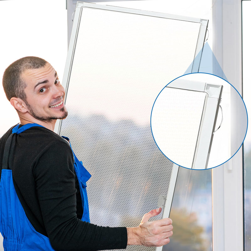 30 Pcs Corner Mount Flat Window Spring Stainless Steel Window Screen Clips, Prevent Screen Windows Shaking 30 Pieces