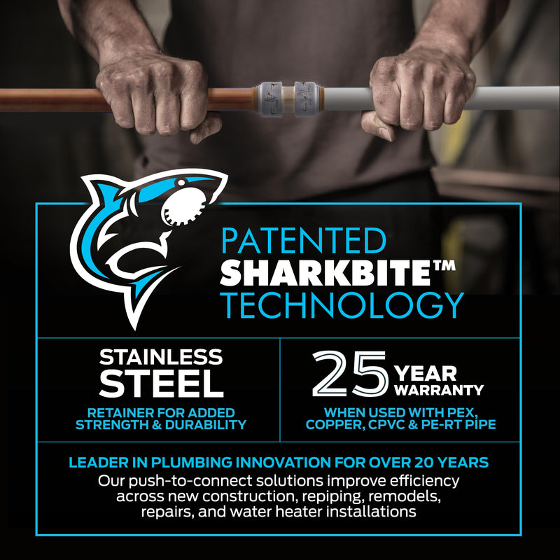 SharkBite Max 1/2 Inch Ball Valve with Drain Vent and Mounting Bracket, Push to Connect Brass Plumbing Fitting, PEX Pipe, Copper, CPVC, PE-RT, HDPE, UR24615A 1/2 in.
