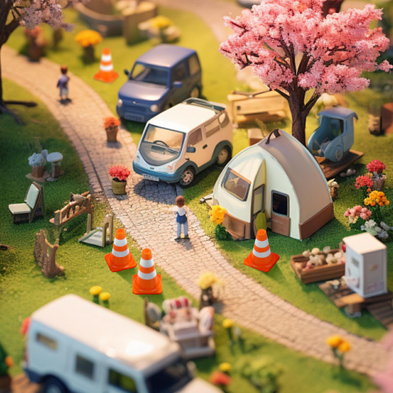 Alyoen 50Pcs 1" Mini Traffic Cones Small Tiny Toy for Kids, Miniature Orange Traffic Cones, Building Block Cone Toy & Pretend Play Street Sign, Christmas Toy Traffic Cones 1 inch