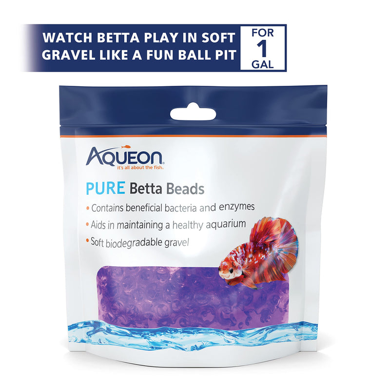 Aqueon Pure Betta Beads, Purple One Pouch
