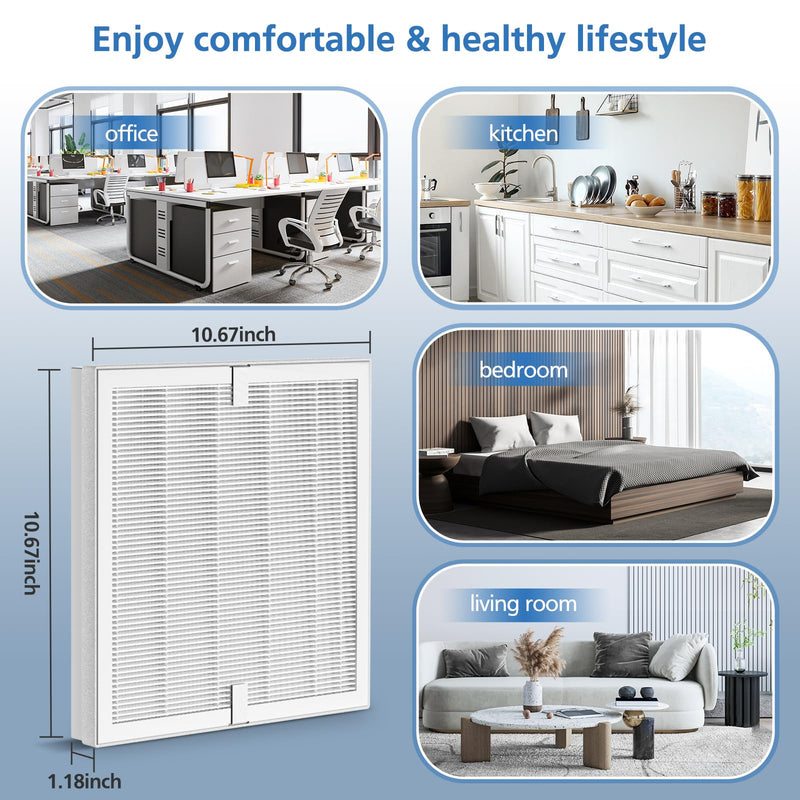 E-300L Replacement Filt-er Compatible with MOOKA and MOOKA FAMILY, H13 True HEPA Filt-er Replacement for Large Room (2 Pack) White