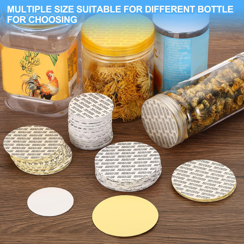 PATIKIL 66mm/2.6inch Pressure Sensitive Seal, 100 Pack Adhesive PS Foam Lid Cap Liners Resistant Tamper with Dustproof Paper Back for Plastic Glass Jar Bottle Cap Seals
