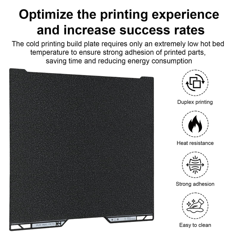 H2C Cold Printing Build Plate Upgraded No Heating No Glue Double Sided PEI Cool Platform Sheet, 335x346.5mm 3D Printer Flexible Removable Spring Steel Heated Platform Mat for Bambu Lab H2C For H2C
