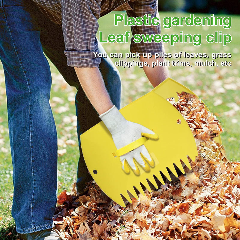 Leaf Scoops Hand Rakes, Large Leaf Grabbers for Yard Work and Garden Use, Clear and Collect Garden Rake, Leaf Scooper and Claws for Leaves, Lawn Debris, and Trash Cleanup, Yellow light yellow