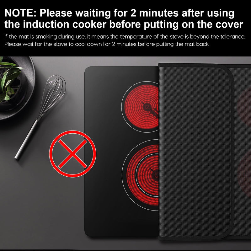 Fireproof Stove Cover, 28.5×20 Inches Electric Stove Top Cover, Heat Resistant GlassTop Stove Cover Protector, Kitchen Flat Stove Top Covers for Electric Stove Black